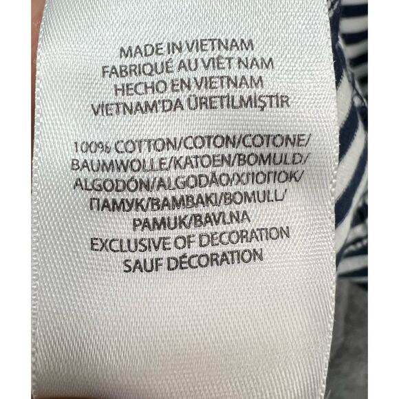 Polo Ralph Lauren Shirt Men M Blue Stripe Polo Logo Classic Fit Nautical Preppy - Picture 11 of 12